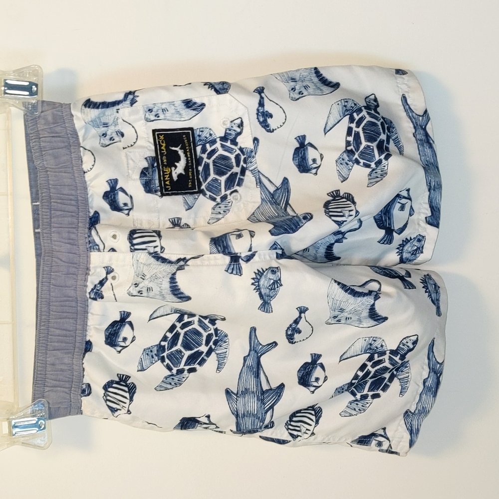 Janie & Jack Boy's Size 4 Lined Marine Life Swim Trunks - Picture 6 of 13